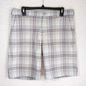 Nike Golf Dri Fit Men's Flat Front Plaid Golf Shorts Size 34 Waist EUC